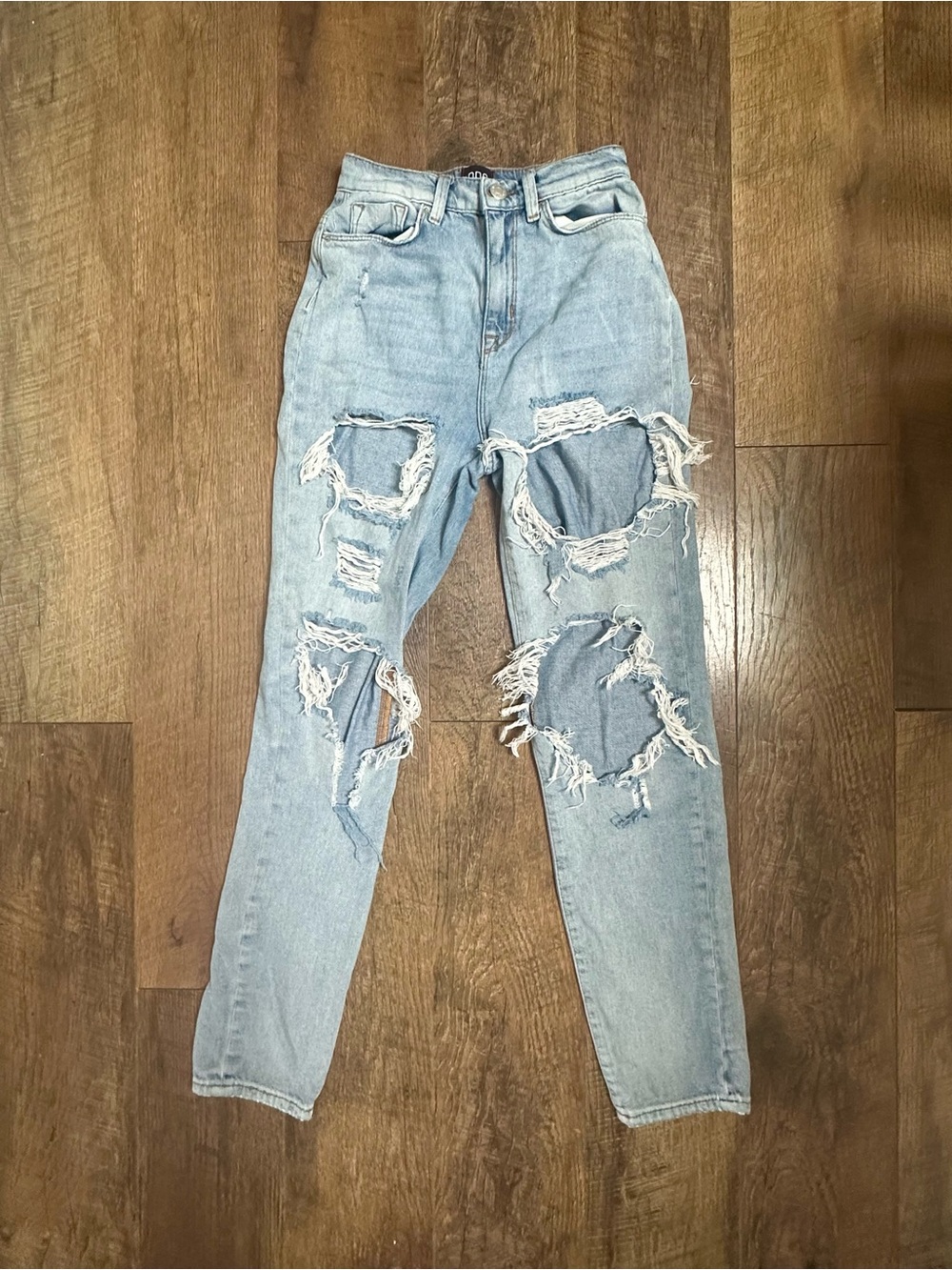 BDG Mom High Rise Blue Distressed Jeans